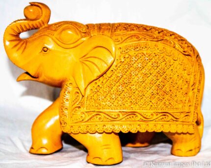 Wooden Carved Elephant Jaipuri Handicraft