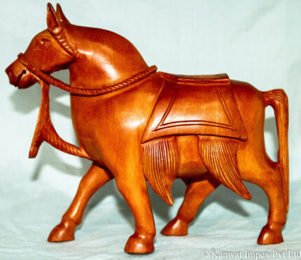 Wooden Carved Horse Statue Jaipuri Handicraft